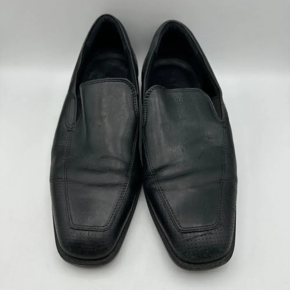 Ecco Men's‎ Black Leather Slip-On Dress Loafers Business Shoes Size 43 US 9-9.5